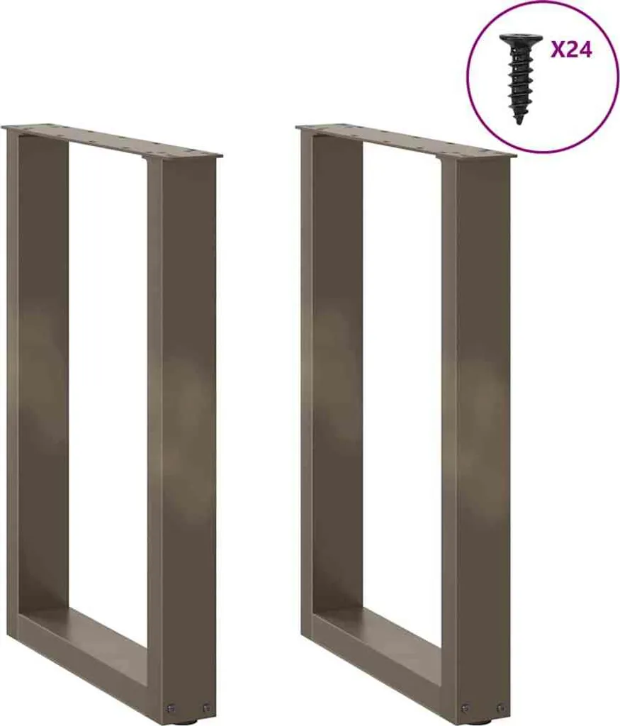 Set 2 Gambe Tavolo Acciaio Naturale SYFAX™ 50cm Fai-da-Te Design - 2