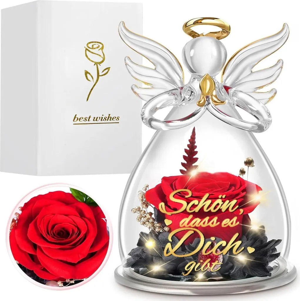 Regalo Donna Rosa Eterna Angelo - Compleanno e Festa della Mamma