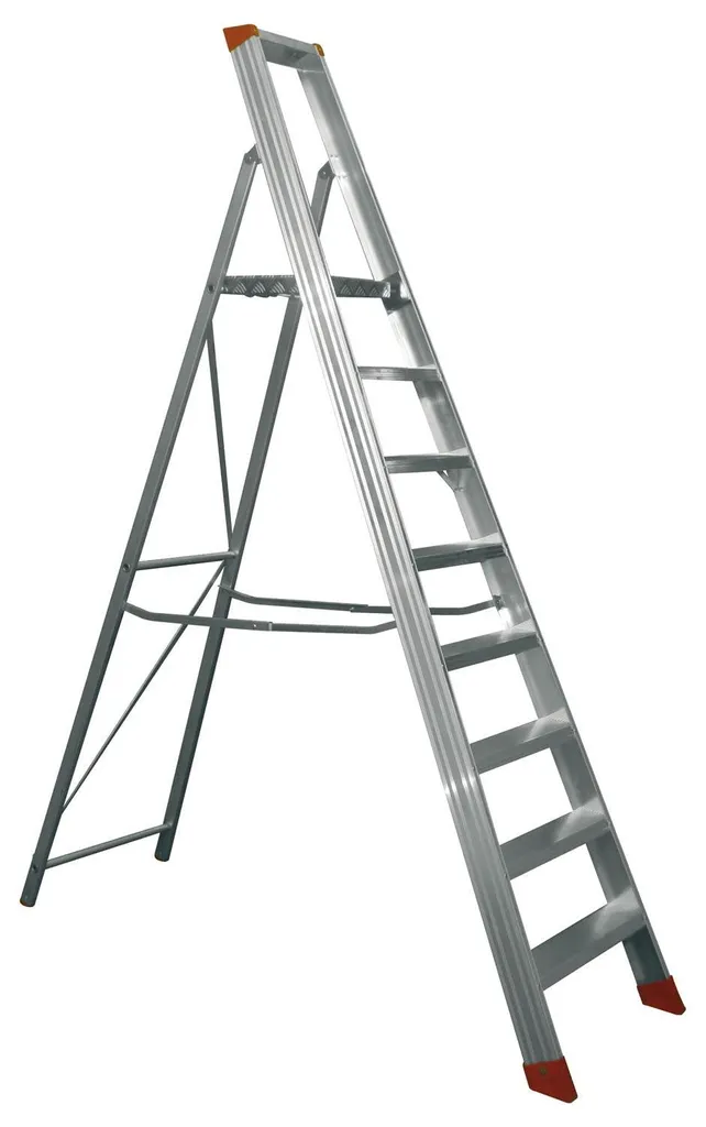 Échelle stable 8 marches Step Up contre les chutes en aluminium renforcé