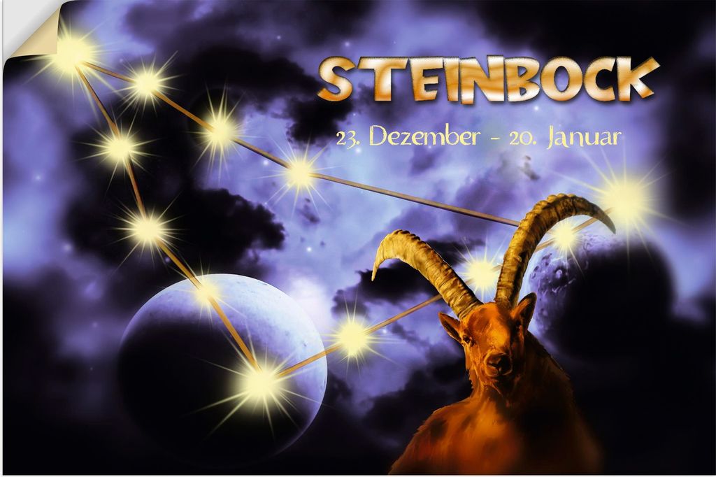 ARTland Wandbild, selbstklebend Sternzeichen - Steinbock Größe: 120x80 cm