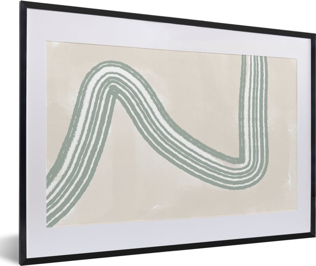 MuchoWow Gerahmtes Poster Linie - Abstrakt - Design 60x40 cm - Poster mit Schwarzem Bilderrahmen Wandposter Rahmen Foto Bilder - Schlafzimmer - P...