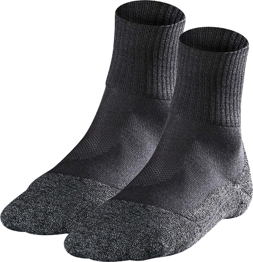 FALKE Herren Sportsocken 2er Pack - TK2 Short Cool, Trekking- und Wandersocken, unifarben Grau 39-41
