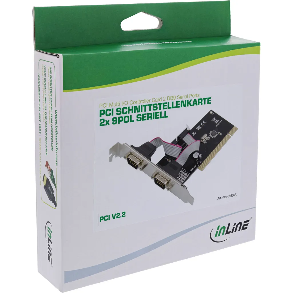 InLine Carte d'interface PCI vers 2 Ports Séries RS232 9 Broches DB9 - 4