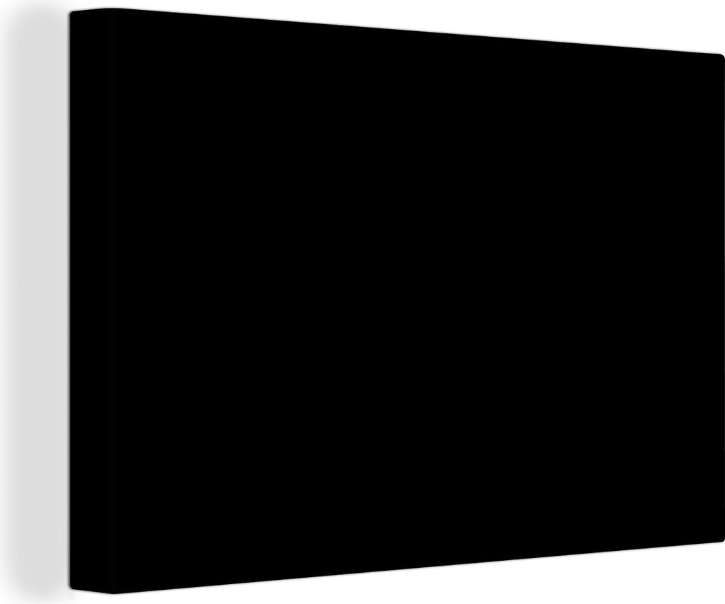 MuchoWow - Leinwandbilder - Schwarz - Einfarbig, Wandbild, Wanddeko Bilder Wohnzimmer, 60x40 cm