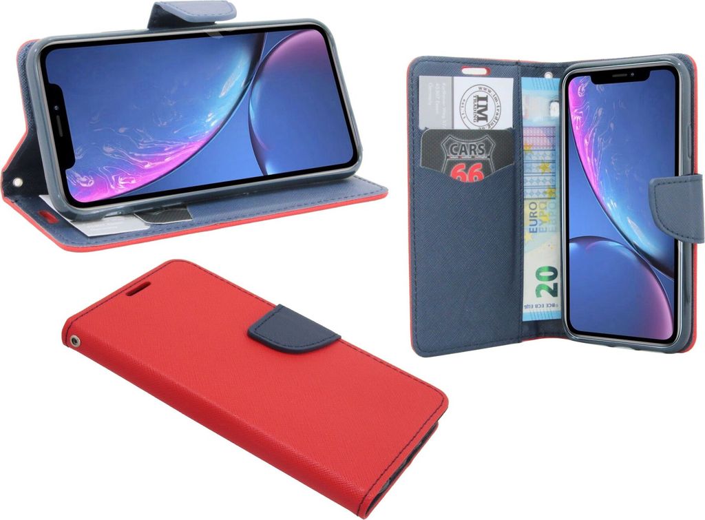 iPhone XR Handyhülle Tasche Flip Case Schutzhülle Rot