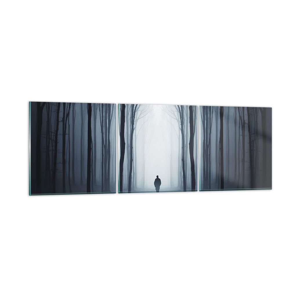 Bilder auf glas - 3 Teile - Charakter Wald Einsamkeit - 150x50cm - Glasbilder - Wandbilder - Bilder - zum Aufhängen bereit - Wanddekoration aus Gl...