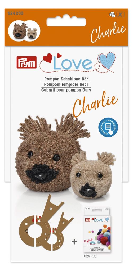 Prym Love Pompon Schablone Bär Charlie