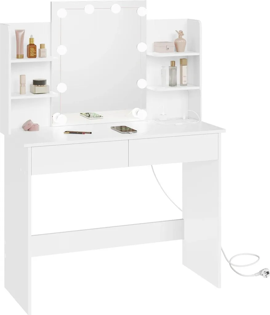 Table de Maquillage Coiffeuse Lumineuse pour Chambre - Station de Beauté