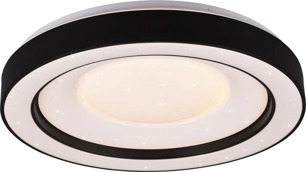 Plafonnier LED salon ARCO noir 49cm éclairage puissant modulable