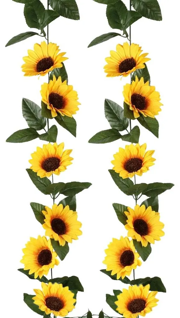 Guirlande de tournesols artificiels 2,4m - Plante fleurie de décoration