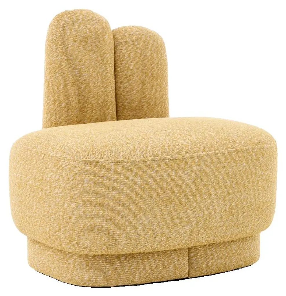 Pouf confortable jaune au style scandinave et moderne - Hauteur 40cm