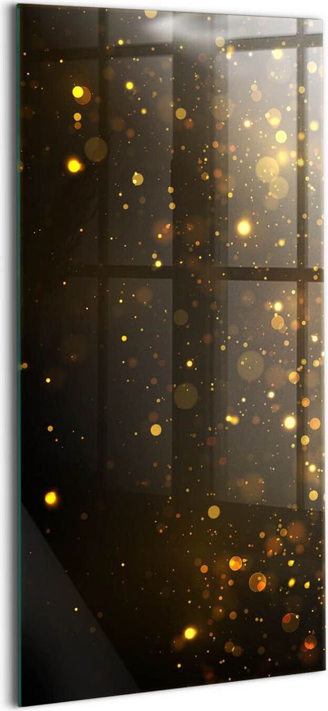 Designer Glasbild - Wandbild - Glas Bild - 60x120 cm - Goldglitter