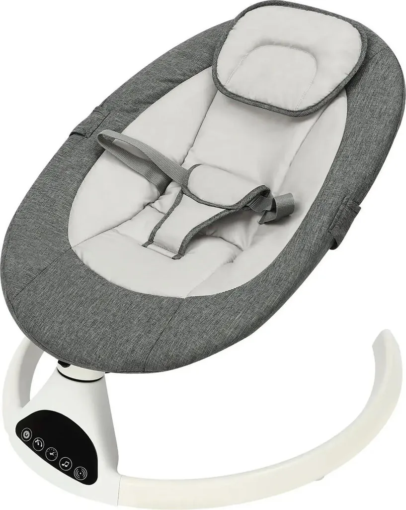 Berceau électrique connecté Bluetooth, balançoire bébé automatique grise
