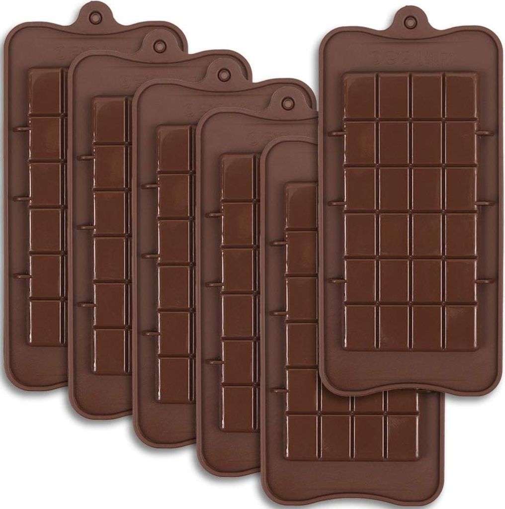 Silikon-Chocolatemold-Set mit Break-Apart-Funktion - Für Schokoladen und Energiebalken - 6er Set