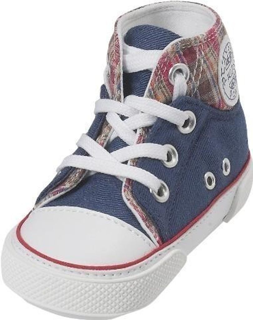 Playshoes Jungen Unisex Kinder Canvas Babyschuhe Krabbelschuhe, Jeansblau, 20 EU