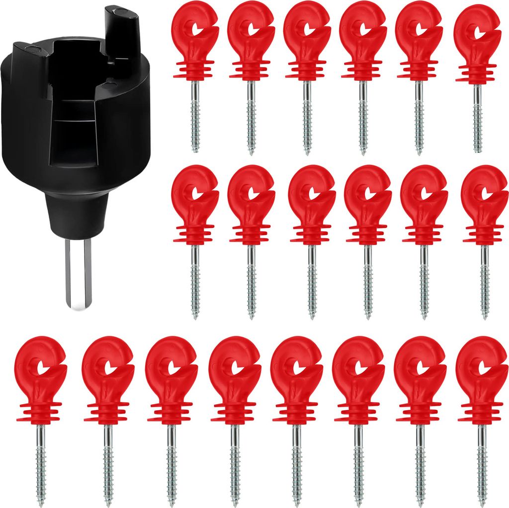 1 Setzen Sie elektrische Zaunisolatorschrauben Zaunring nach selbstkloster Isolator Arbeitensparend Holz nach Isolator Grid-Systemzubehör-Rot
