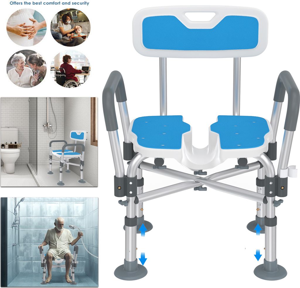 LARS360 Siège de douche réglable en hauteur Tabouret de Image du produit 