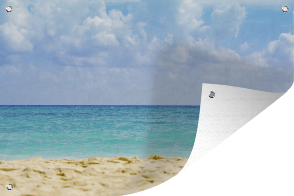 MuchoWow 120x80 cm Outdoor-Poster Gartendeko Sichtschutz Garten Poster für den Garten Blick auf den Ozean in Playa del Carmen in Mexiko