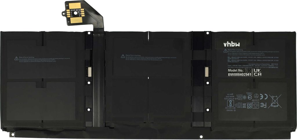 vhbw Akku kompatibel mit Microsoft Surface Laptop 3 13.5" (Modell 1867) Notebook (6041 mAh, 7,58 V, Li-Polymer)