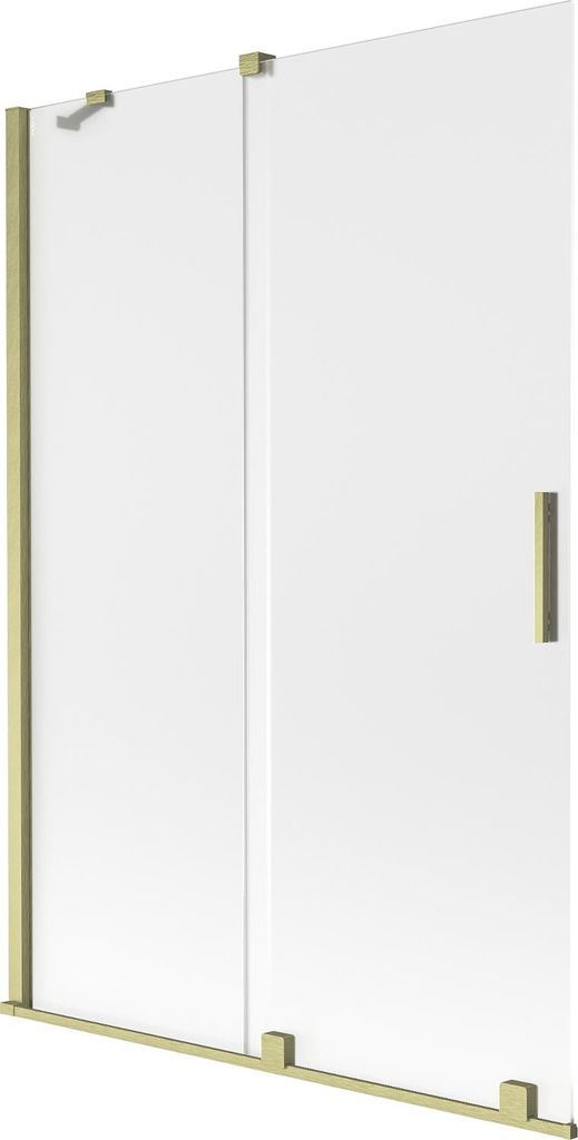 Mexen Velar Duschwand 2-flügelig, verschiebbar 120 x 150 cm, Mattglas, gebürstetes Gold - 896-120-000-31-55