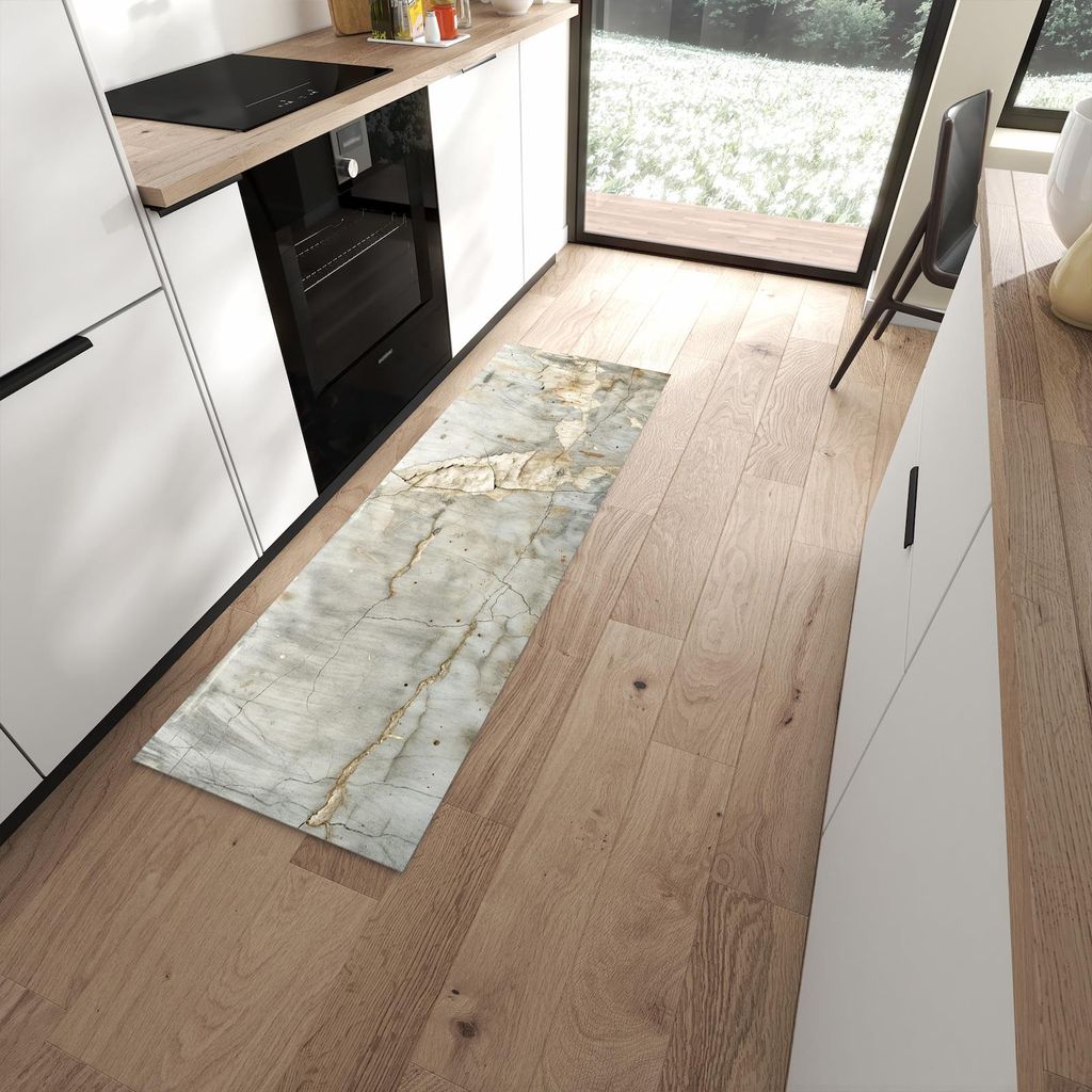 Küchenteppich 60x180cm rutschfest & abwischbar PVC Läufer - Oberfläche von Rissige