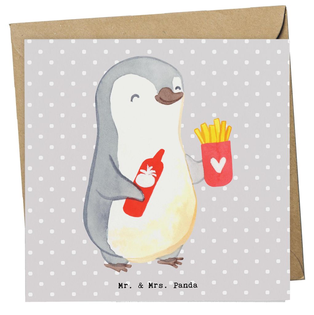 Mr. & Mrs. Panda Glückwunschkarte Imbissverkäufer Herz - Produktbild 