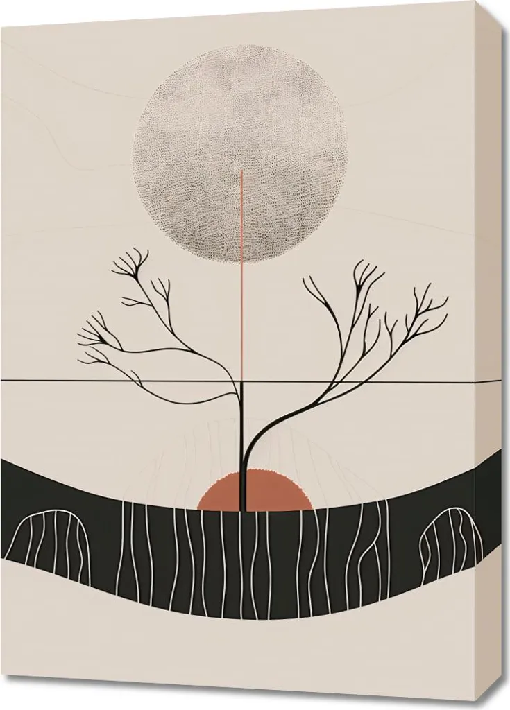 Image Lune hivernale 50 x 70 cm pour Déco Chambre Ambiance Scandinave