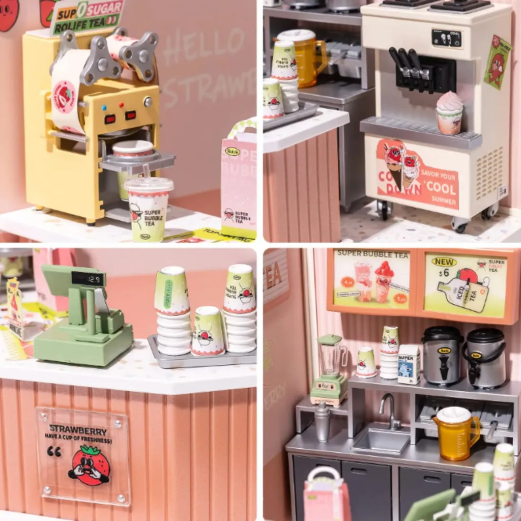 Kit DIY Puzzle 3D Boutique Bubble Tea en plastique résistant 130 pcs - 4