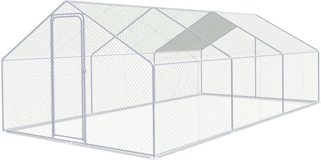 Yakimz Freilaufgehege 3x6x2m - Metall Hühnerstall 18 m² mit Produktbild 