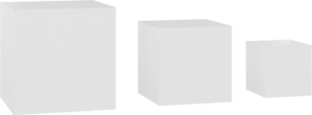 Lot de 3 Tables basses gigognes Blanches - Tables d'appoint en Bois vidaXL - 4