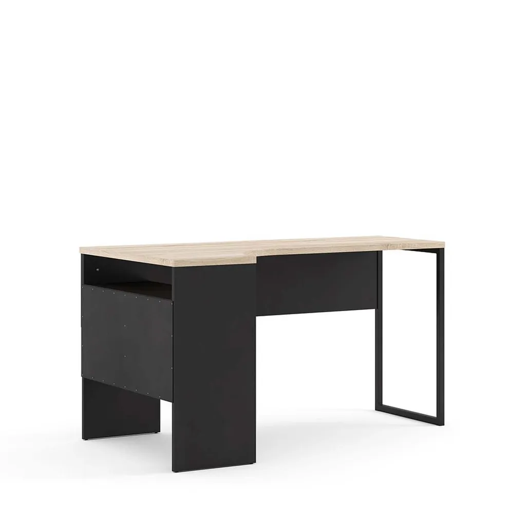 Bureau gain de place noir et chêne - Solution bureau petit espace - 11