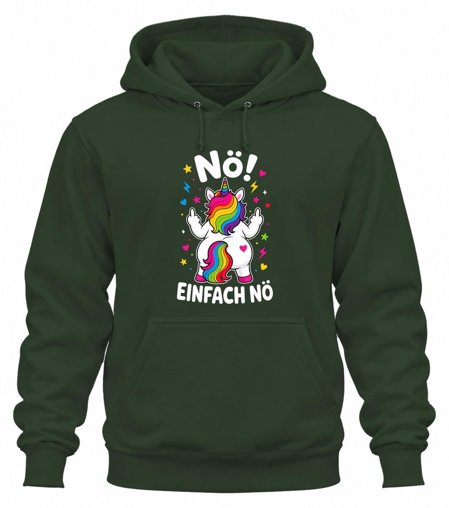 Nö Einfach Nö Einhorn Regenbogen frech lustig Geschenk Uni Produktbild 