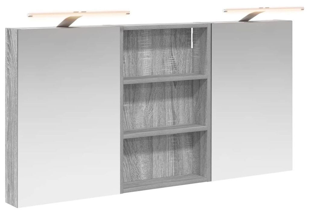 vidaXL Badezimmerschrank-Set 3 pcs 120 x 10,5 x 60,5 cm Holzwerkstoff