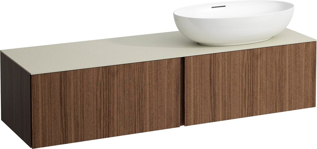 LAUFEN ILBAGNOALESSI Schubladenelement, Steinplatte Calce Avorio, Ausschnitt rechts, 160x50x37cm, zu WT-Schale H81897 5, H4313530976301