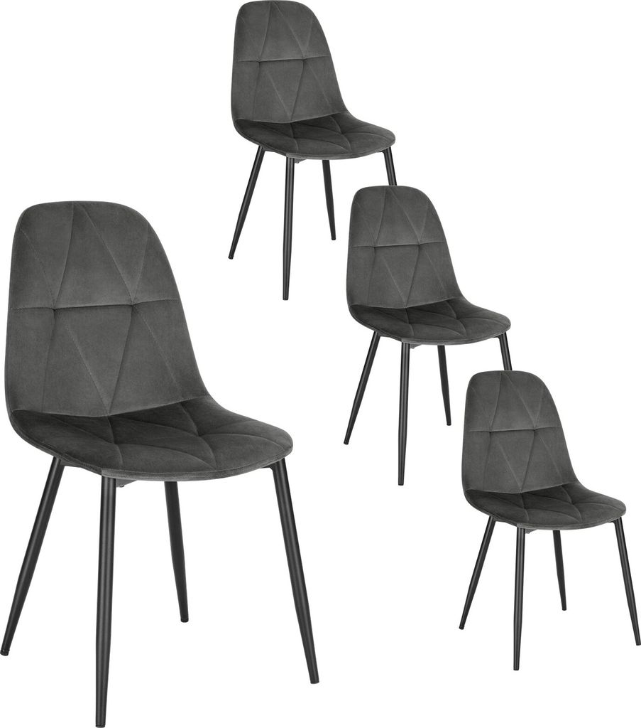 EUGAD 4er Set Esszimmerstühle, Samtbezug, Polsterstuhl aus Produktbild 