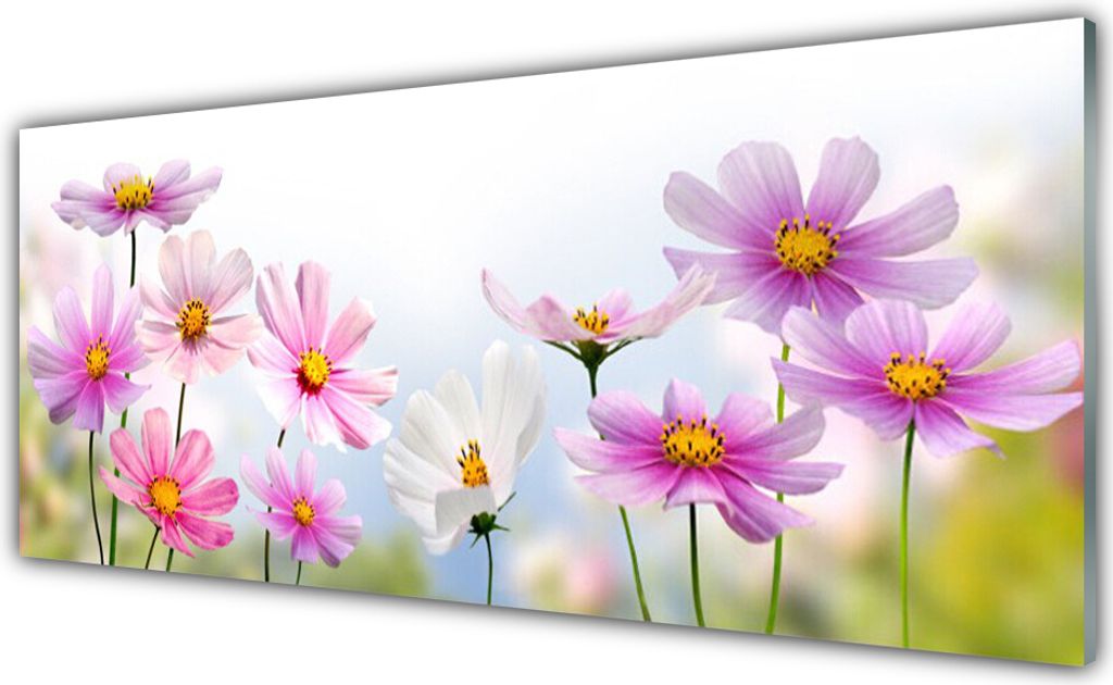 Küchenrückwand aus Glas 125x50cm Spritzschutz Blumen Pflanzen