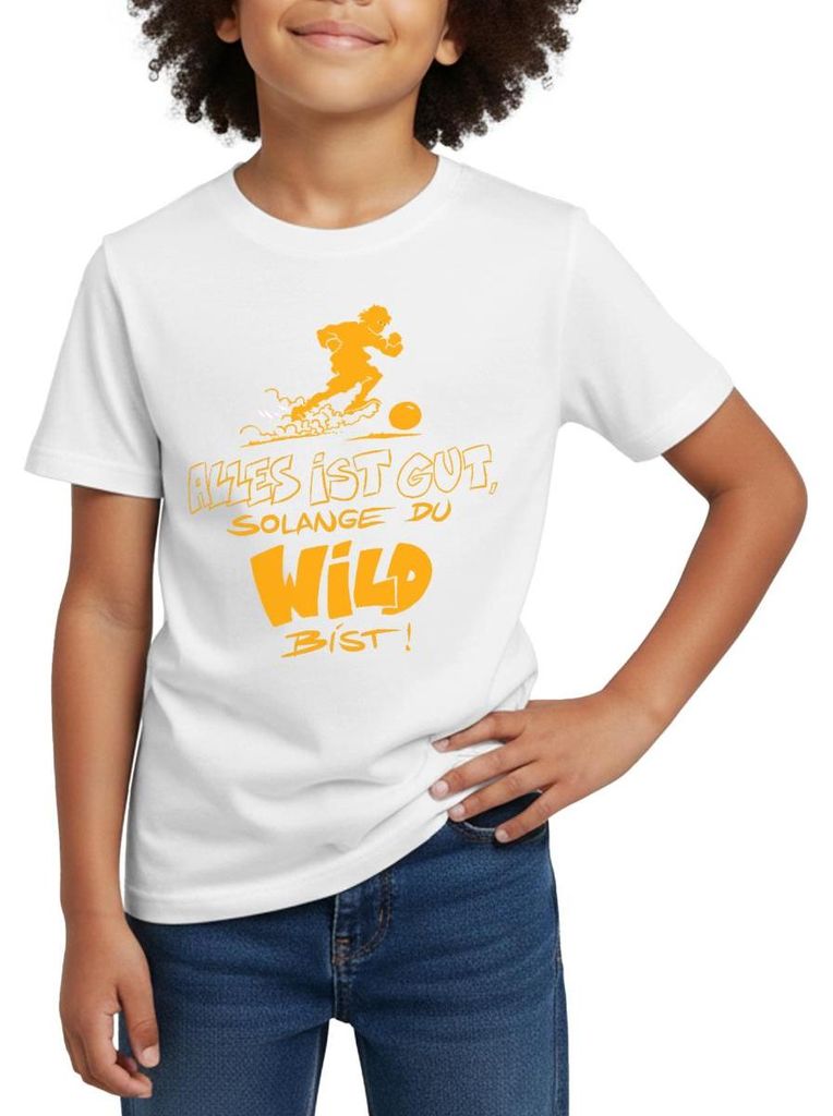 Spreadshirt Die Wilden Kerle Spruch Motto Kinder T-Shirt, 98/104 (3-4 Jahre), Weiß