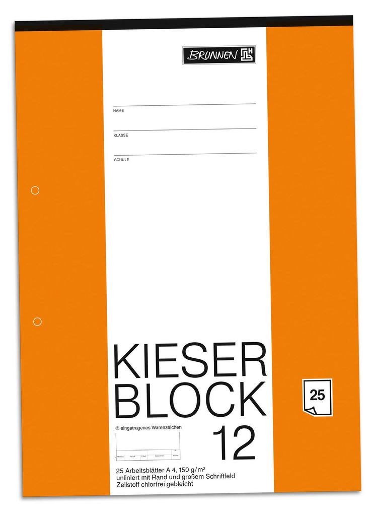 BRUNNEN 1042237 Bloc de signes KIESER A4 KIESER 080012, non Image du produit 
