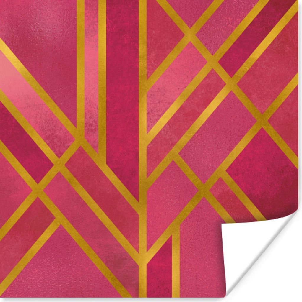 MuchoWow Poster Gold - Design - Luxus 75x75 cm - Wand Dekoration