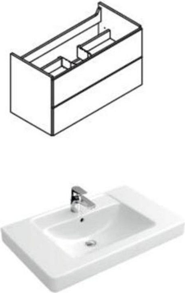 Lanzet C7 Waschtischunterschrank 95 cm für Waschtisch Subway 100 cm 61161001 weiß, 7311312