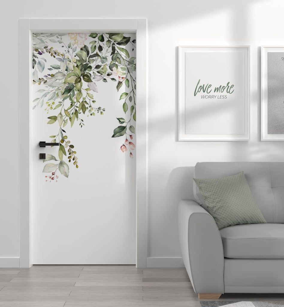 Türtapete Türposter selbstklebend hängende Pflanzen mit Produktbild 