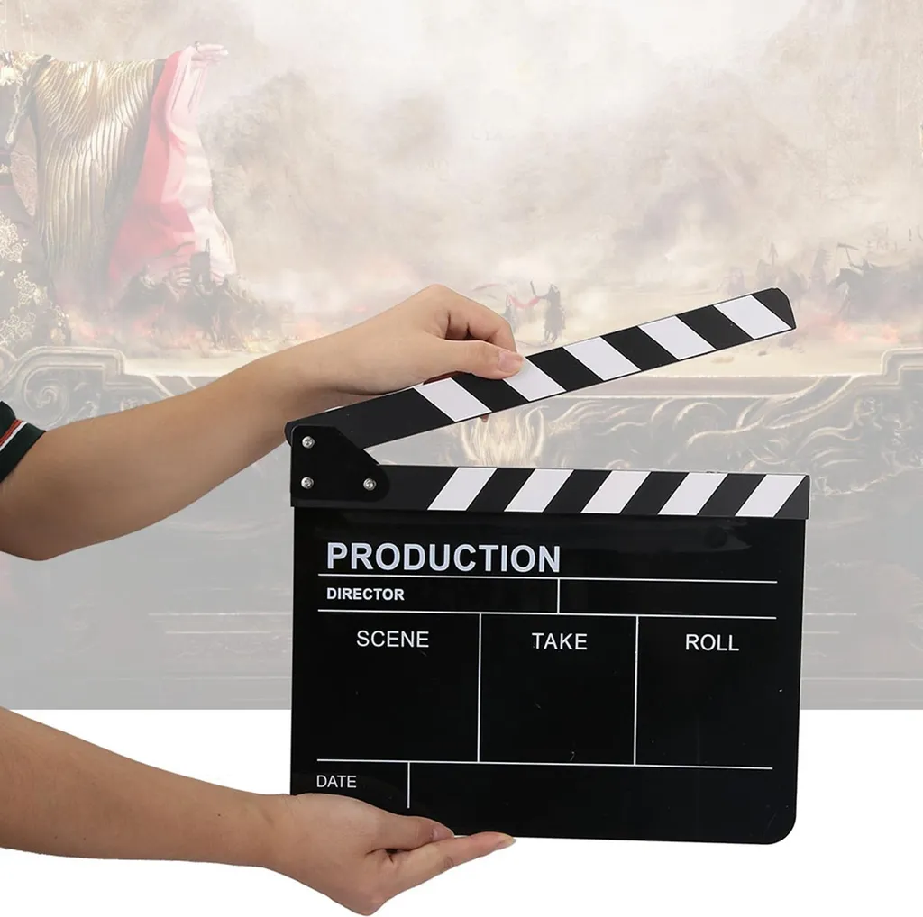 Clap de cinéma acrylique effaçable pour un montage vidéo facile et net