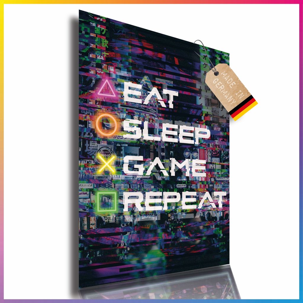 Poster: Gamer "Eat-Sleep-Game-Repeat"