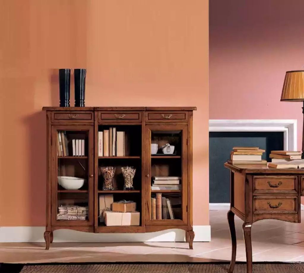 Designer Luxus Holz Vitrine Schrank Design Anrichte Produktbild 