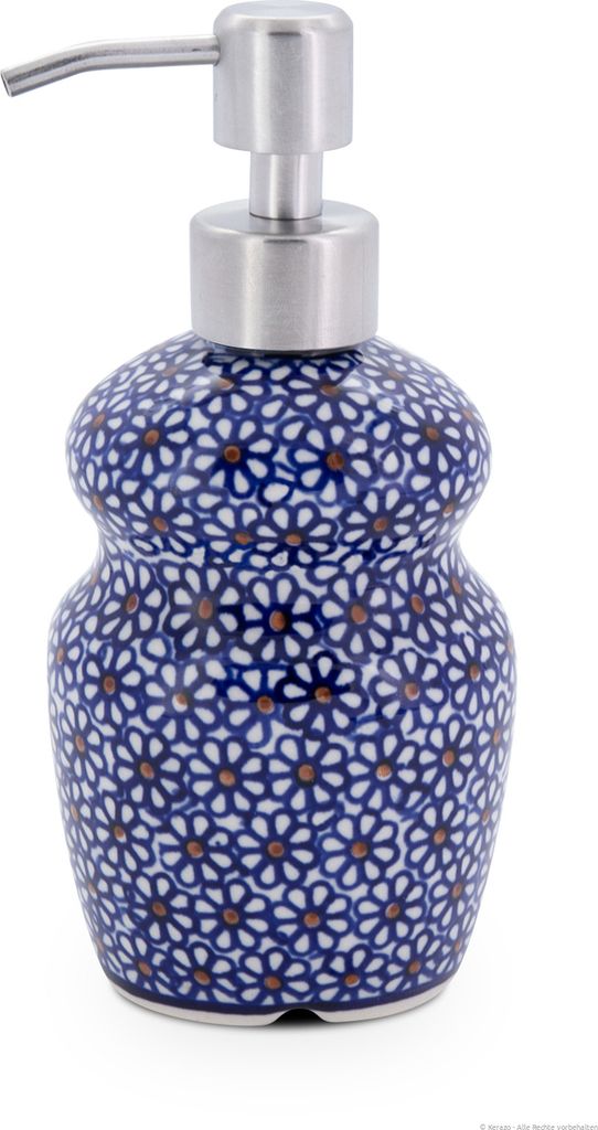 Original Bunzlauer Keramik Seifenspender für Flüssige Seife oder Shampoo Lotionspender Pumpflasche im Design 120