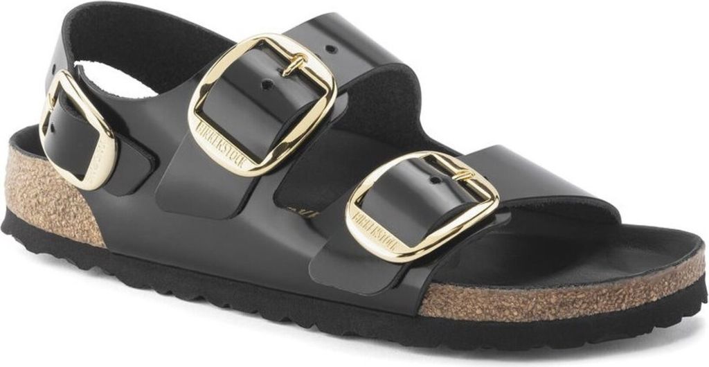 Birkenstock Milano Big Buck Damen Ledersandalen in Schwarz Patent – 7 UK - 40 EU - 9/9.5 US / Black Patent