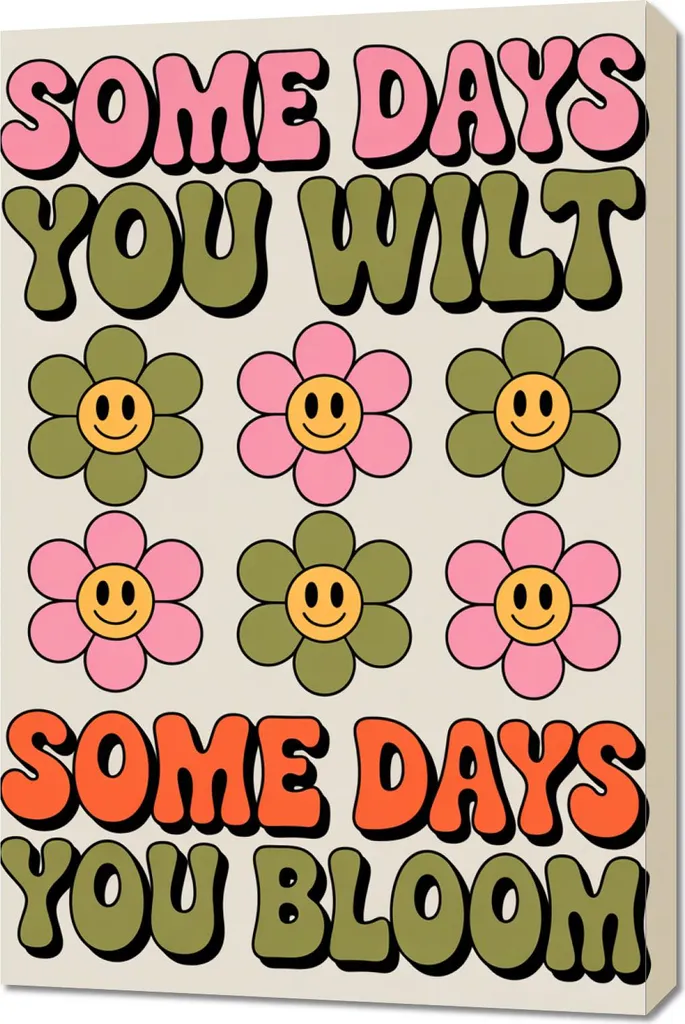 Quadro Frasi Motivazionali 60x90 Vintage Bloom - Energia Positiva