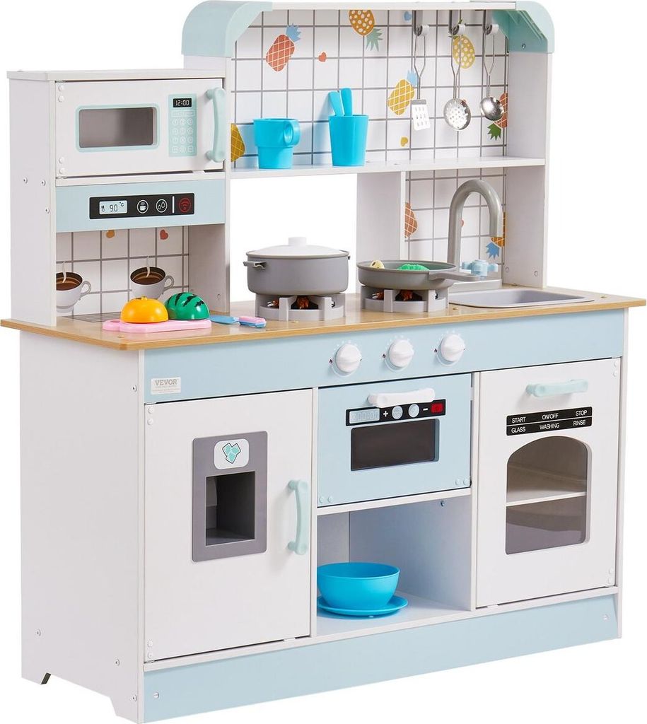 Küchen-Spielset für Kinder zum Kochen spielen, 24-teiliges Zubehör, weiß