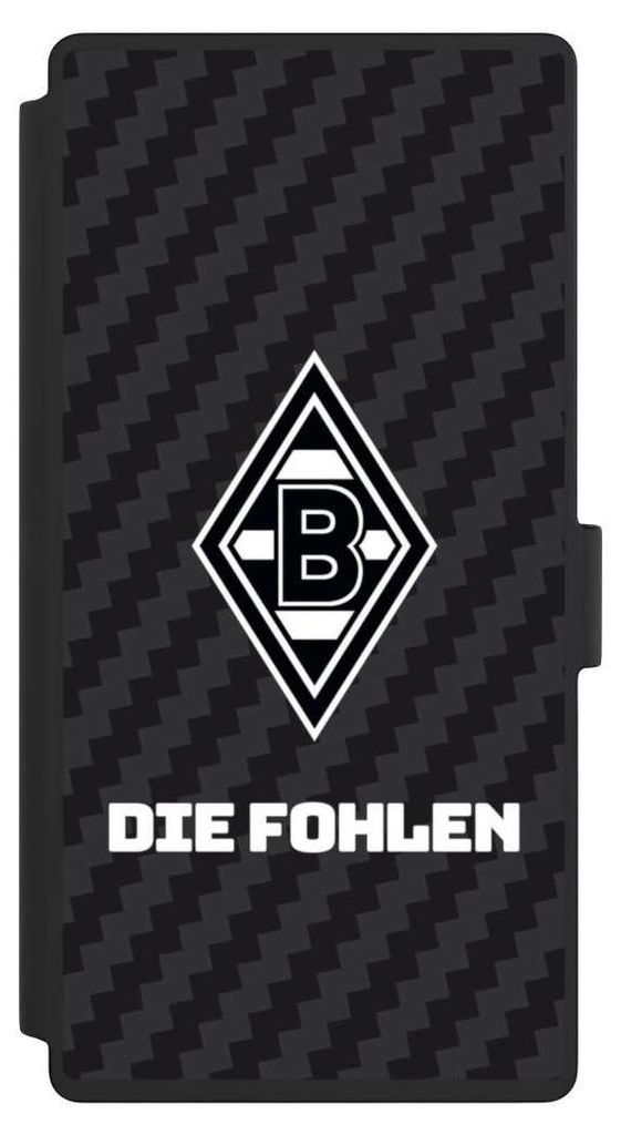 NIVOCASE Klapphülle für Samsung Galaxy S23 Ultra Handyhülle aus Kunst Leder NIVOflip schwarz Borussia Mönchengladbach Carbon Gladbach