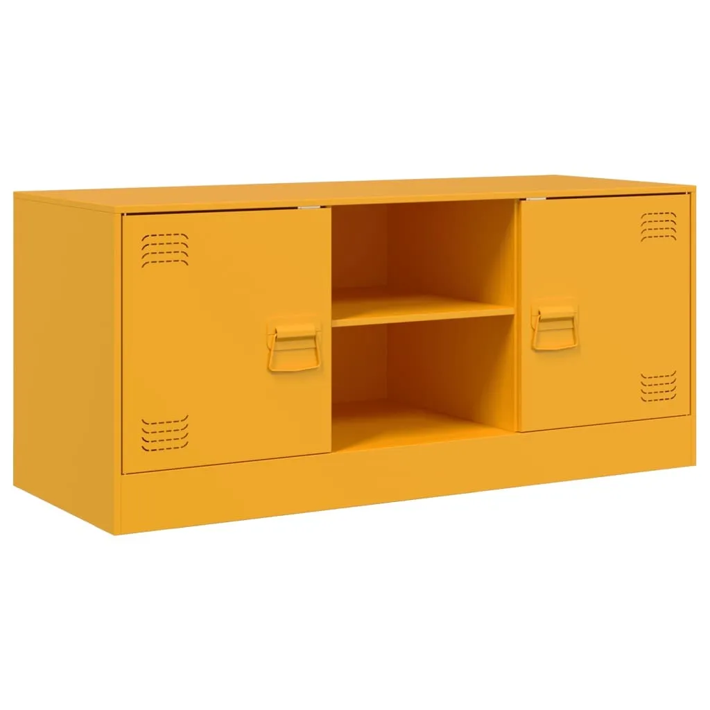 Mobile TV giallo senape 99x39x44 cm acciaio